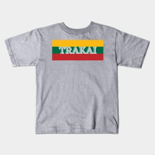 Trakai City in Lithuania Flag Colors Stripes Kids T-Shirt